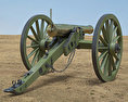 Model 1857 12-Pounder Napoleon Cannon 3d model back view