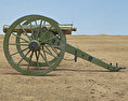 Model 1857 12-Pounder Napoleon Cannon 3D模型 侧视图