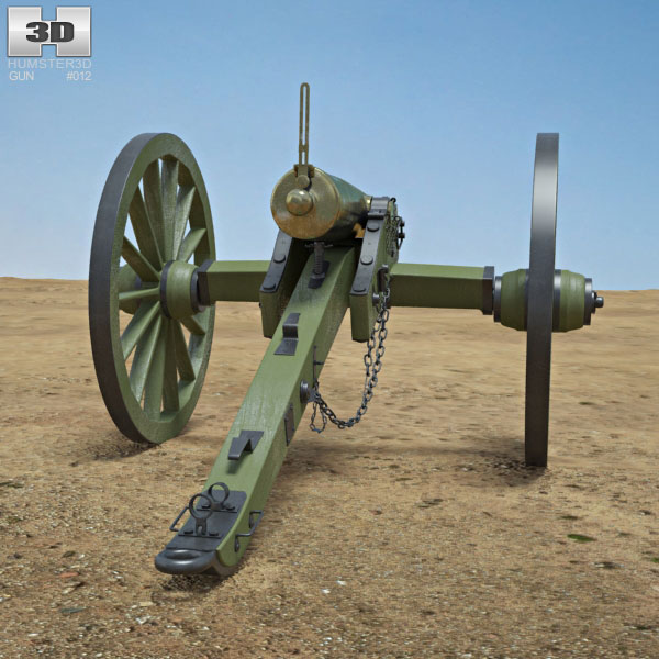 Model 1857 12-Pounder Napoleon Cannon 3D model - Military on Hum3D