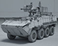 Pandur II 8X8 Armoured Personnel Carrier 3d model wire render