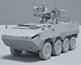 Pandur II 8X8 Armoured Personnel Carrier 3d model clay render