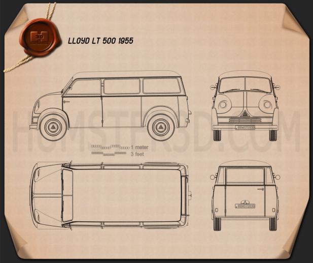 Lloyd LT 500 1955 設計図
