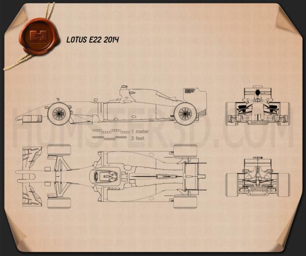 Lotus E22 2014 Disegno Tecnico