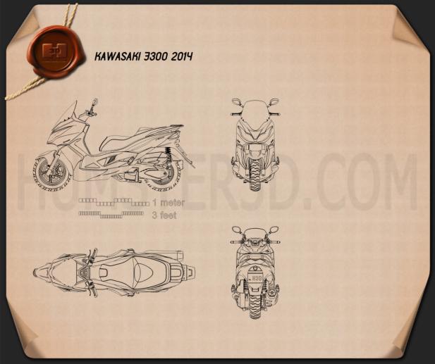 Kawasaki J300 2014 Disegno Tecnico