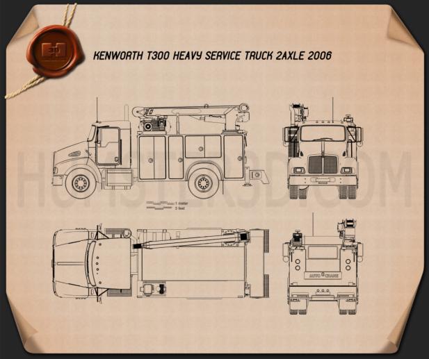 Kenworth T300 Heavy Service Truck 2006 테크니컬 드로잉