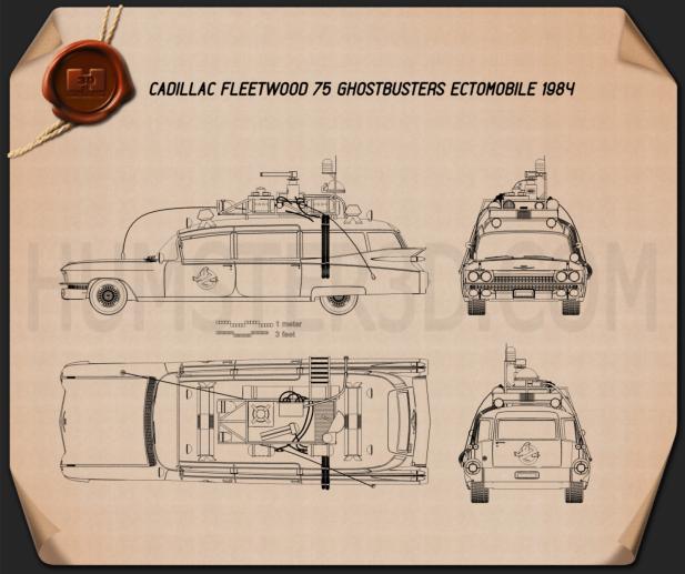 Ghostbusters Ectomobile Blaupause
