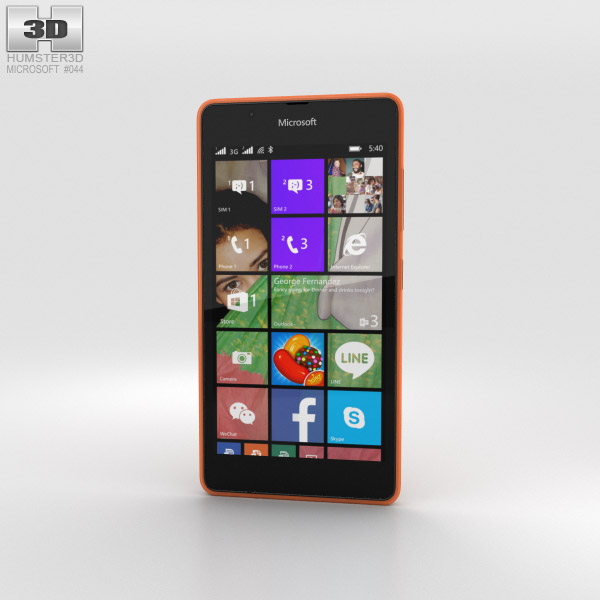 Microsoft Lumia 540 Orange 3Dモデル