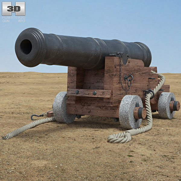 Naval Cannon Modello 3D