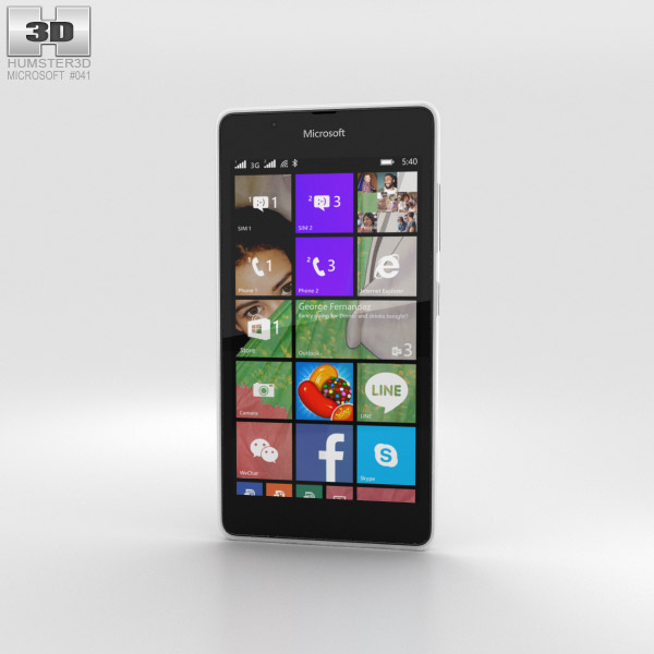 Microsoft Lumia 540 白い 3Dモデル
