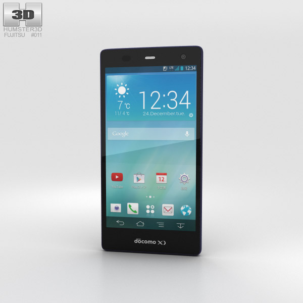 Fujitsu Arrows NX F-01F Blue Black 3D model