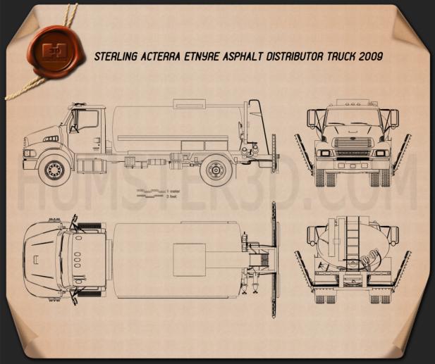 Sterling Acterra Etnyre Asphalt Distributor Truck 2009 Blueprint