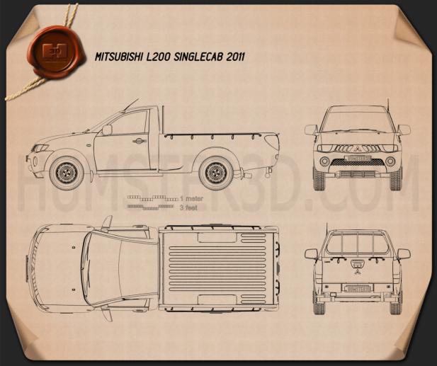 Mitsubishi L200 Triton 单人驾驶室 2011 蓝图