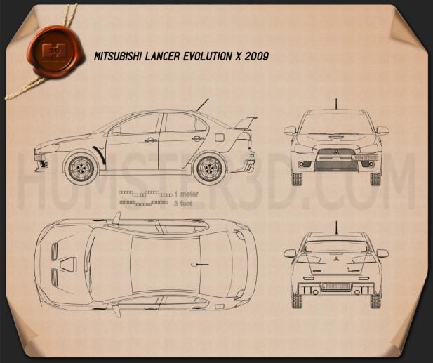 Mitsubishi Lancer Evolution X Креслення
