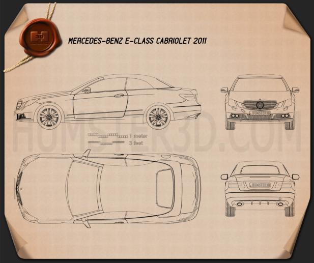 Mercedes-Benz E-class cabrio 2011 Blueprint
