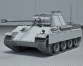 Panzer V Panther Modello 3D wire render