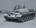 T-55 Modelo 3d wire render