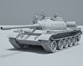 T-55 3d model clay render