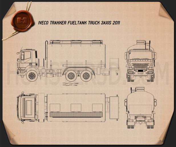 Iveco Trakker Fuel Tank Truck 2012 Blueprint