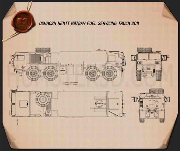 Oshkosh HEMTT M978A4 Fuel Servicing Truck 2011 Blueprint