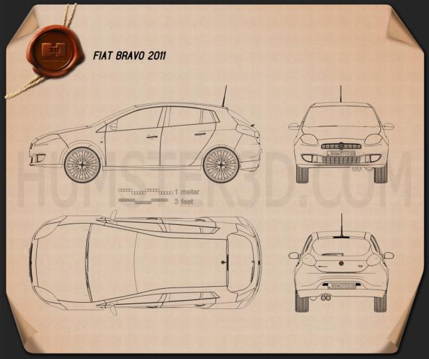 Fiat Bravo 2011 Blaupause