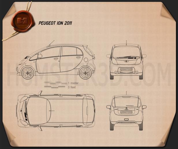 Peugeot iOn 2011 Blueprint