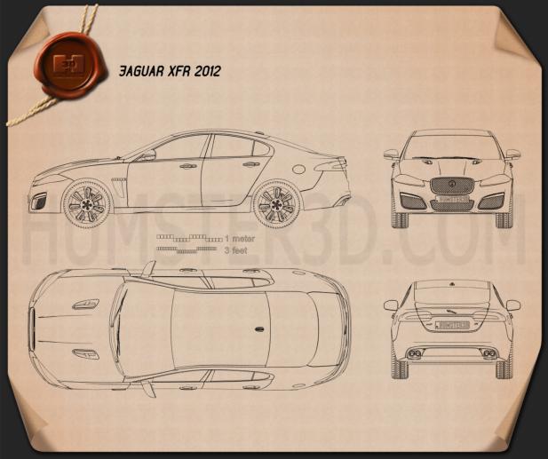 Jaguar XFR 2012 Blaupause