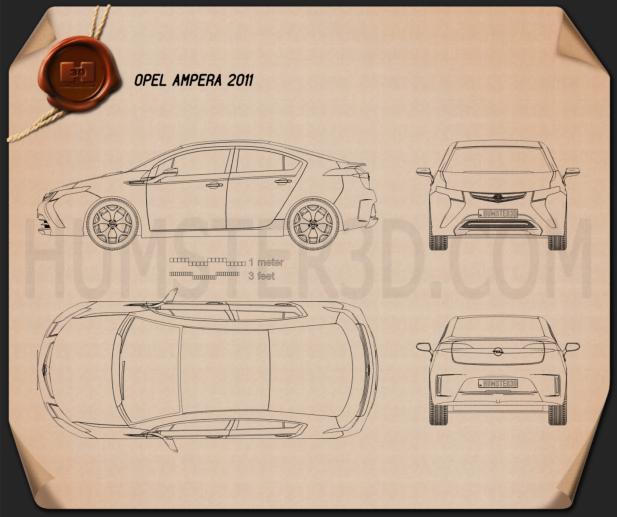 Opel Ampera 2011 Blueprint