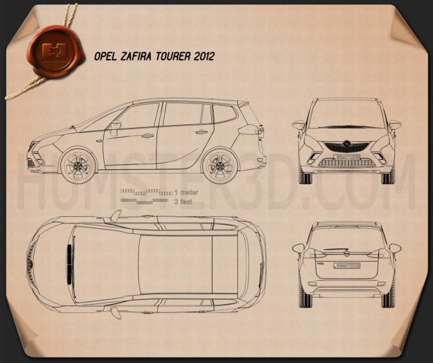 Opel Zafira Tourer 2012 Disegno Tecnico