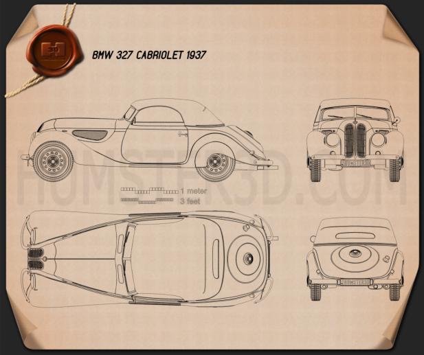 BMW 327 cabriolet 1937 Blueprint