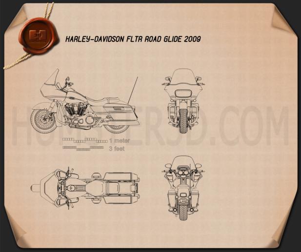 Harley-Davidson FLTR Road Glide 2009 蓝图