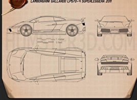 Lamborghini blueprint Download - Hum3D