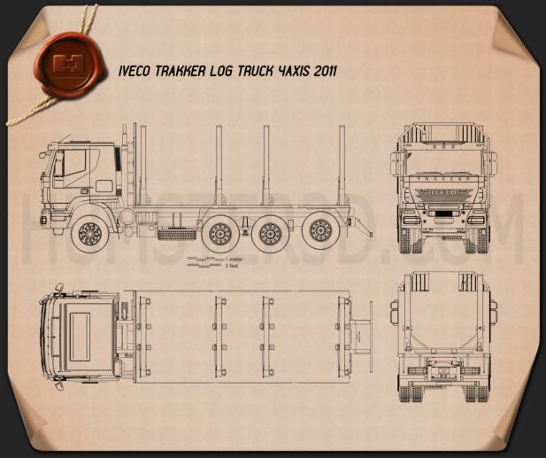Iveco Trakker Log Truck 2012 Blueprint