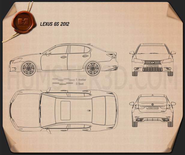 Lexus GS 2012 Disegno Tecnico