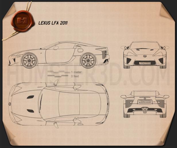 Lexus LFA 2013 Disegno Tecnico