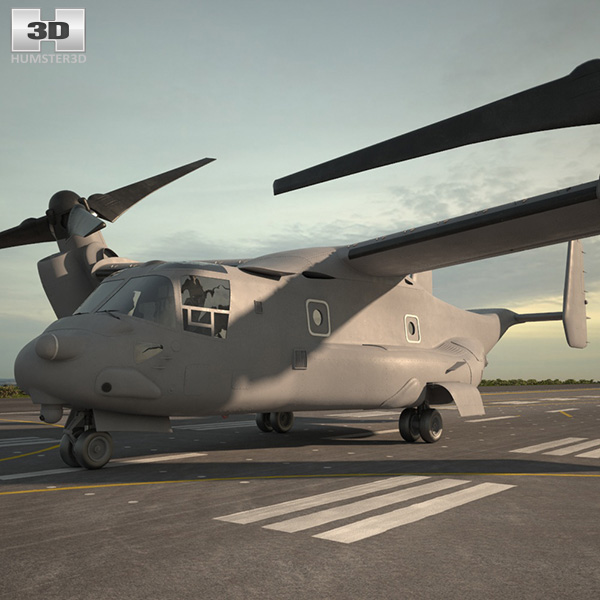 貝爾－波音V-22鱼鹰式倾转旋翼机 3D模型