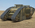 Mark V Tank 3d model back view