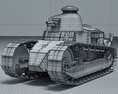 Renault FT-17 3D-Modell wire render