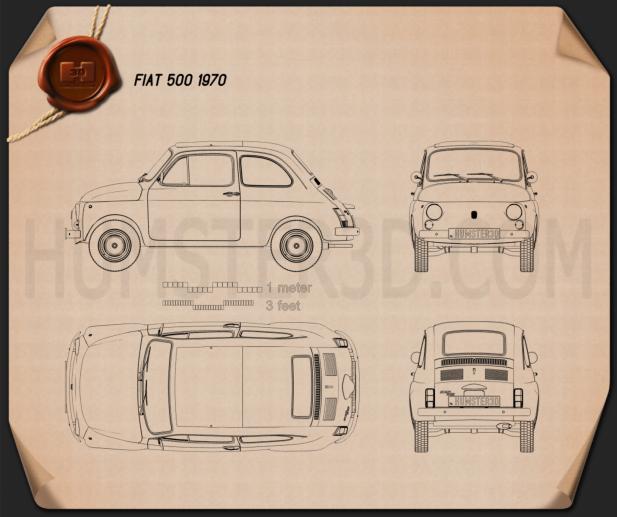 Fiat 500 1970 Disegno Tecnico