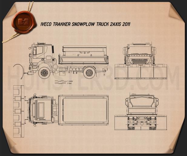 Iveco Trakker Snow Plow Truck 2012 Blueprint