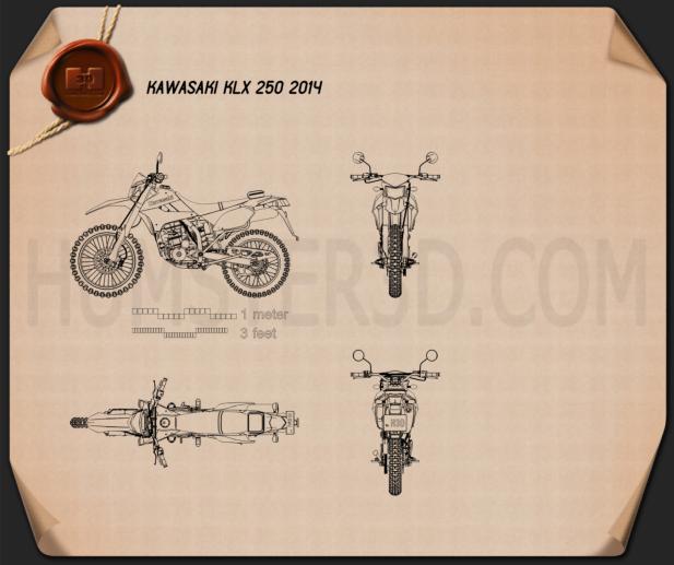 Kawasaki KLX250 2014 設計図