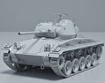 M24 Chaffee 3D-Modell clay render