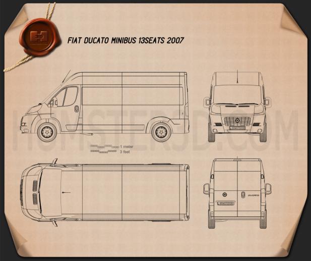 Fiat Ducato Minibus 2012 Blueprint