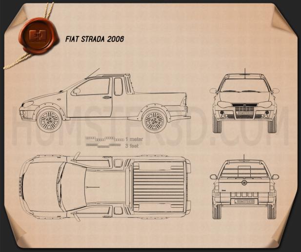 Fiat Strada III 2004 테크니컬 드로잉