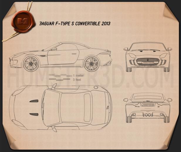 Jaguar F-Type S コンバーチブル 2013 設計図