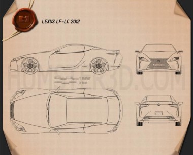 Lexus blueprint 3D Models Download - Hum3D