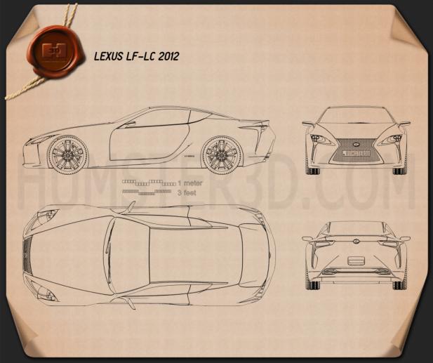Lexus LF-LC 2012 Disegno Tecnico