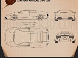 Lamborghini blueprint Download - Hum3D