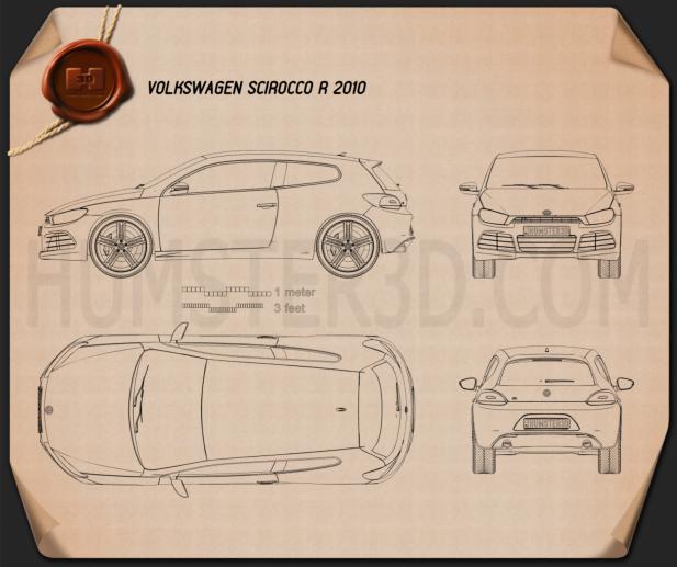 Volkswagen Scirocco R 2010 Blueprint