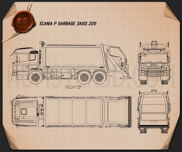 Scania P Garbage 2011 設計図