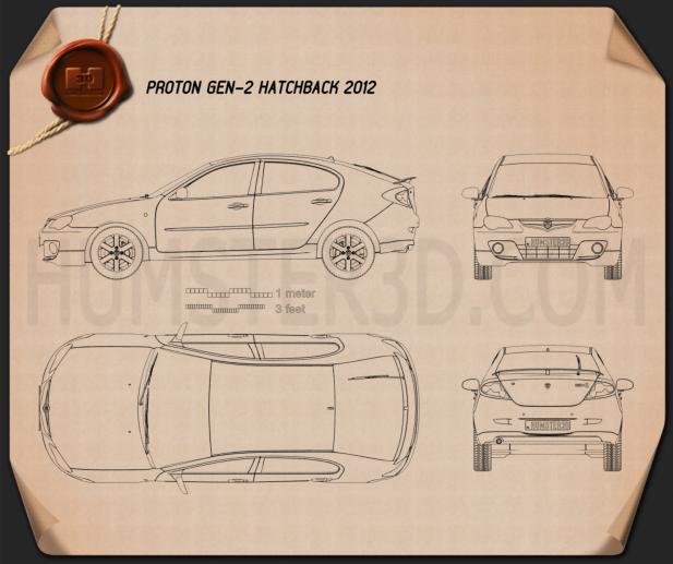 Proton Gen-2 hatchback 2012 Blueprint